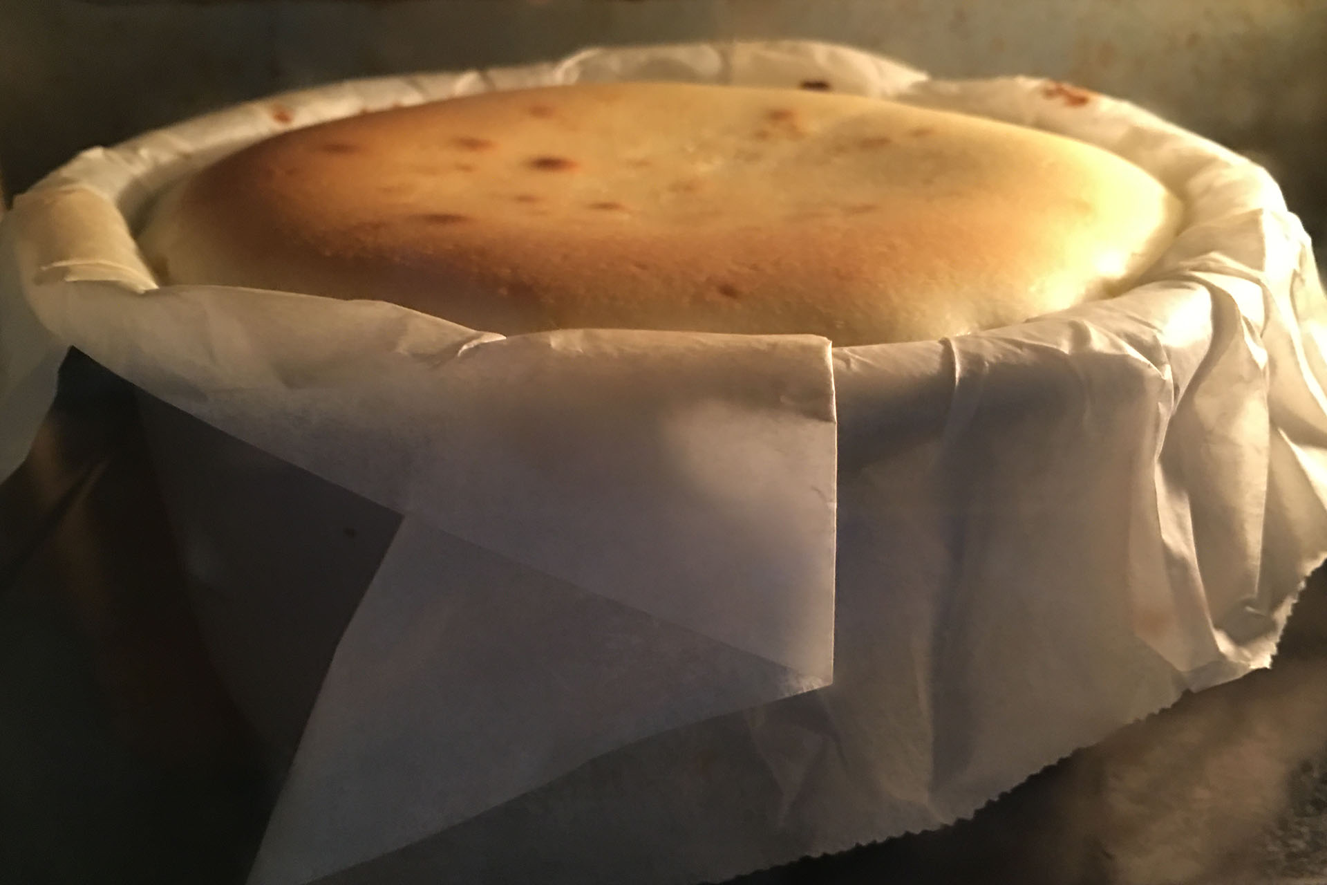 basque burnt cheesecake-baking1